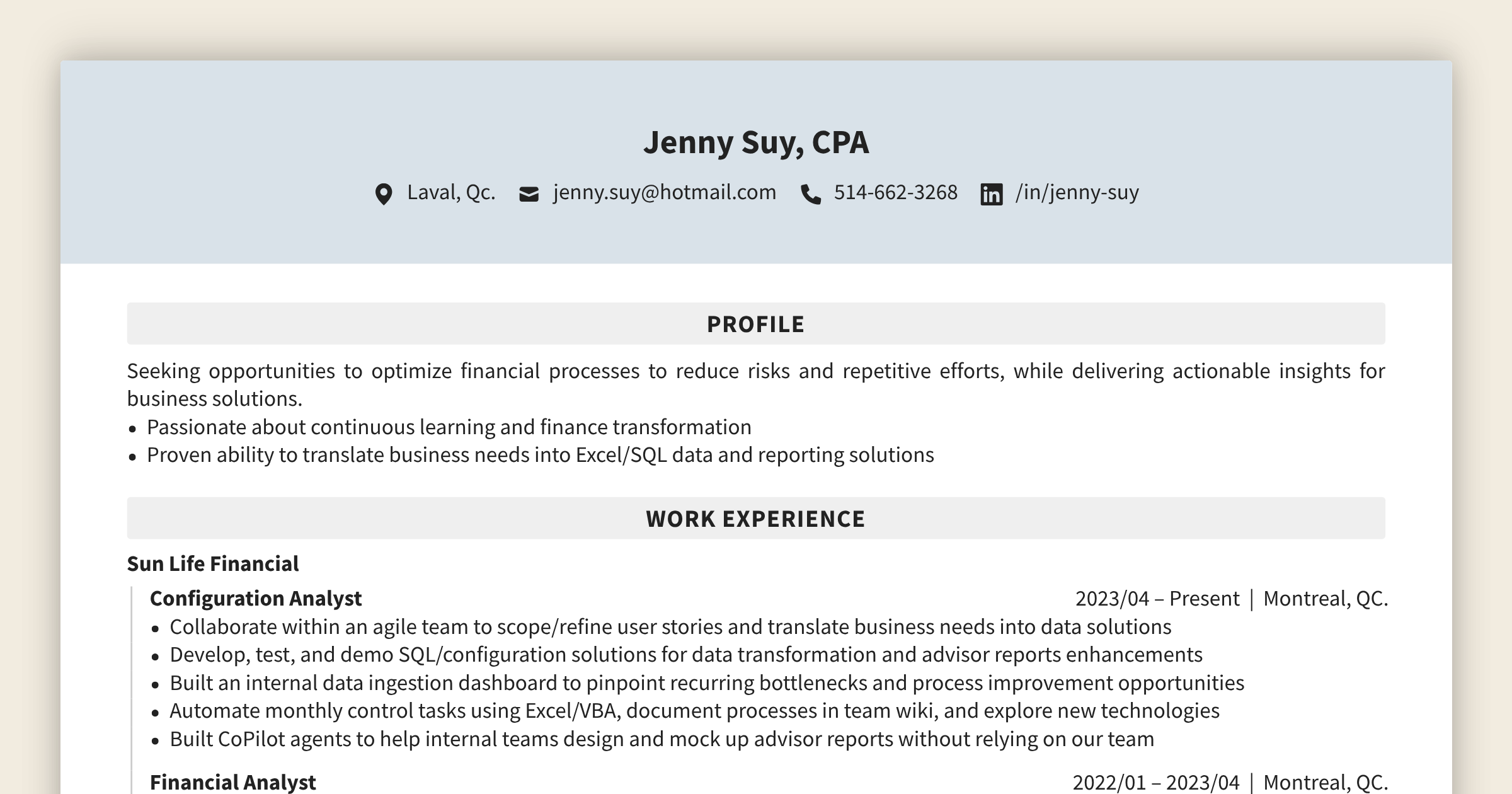 Jenny Suy, CPA – Online Resume