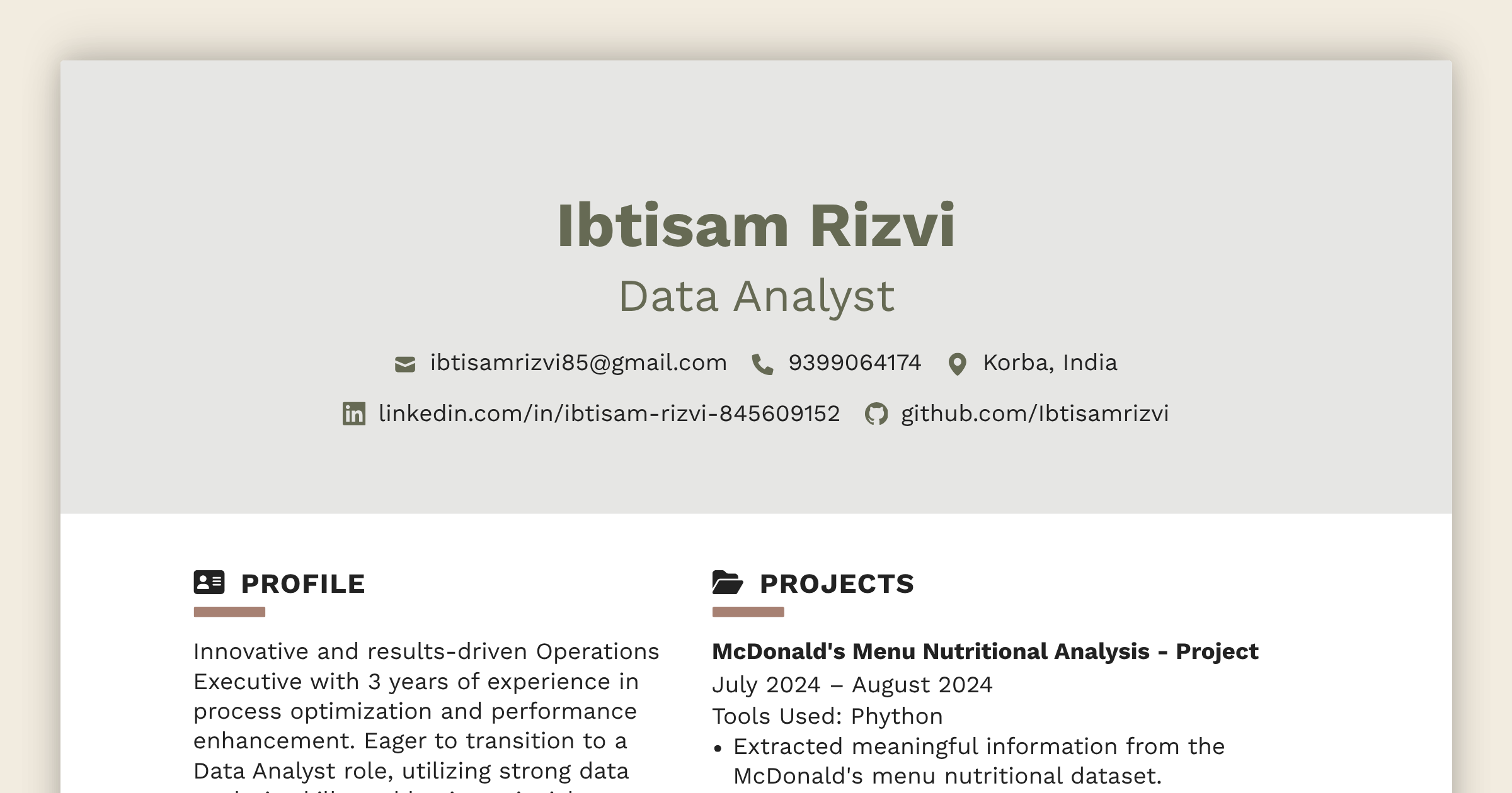 Ibtisam Rizvi Online Resume Ibtisam rizvi online resume